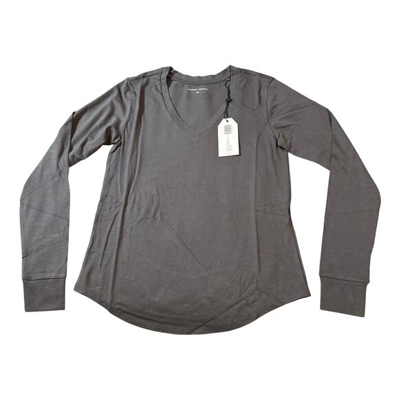 NWT‎ Universal Standard Size 4XS (00-0) LONG SLEEVE V REX Slate Grey Causal Pima - Picture 1 of 9